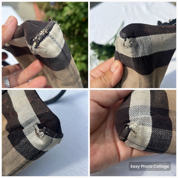 Burrberry Small Farley' Canvas Check & Leather Clutch Bag.❤️ - Picture 7 of 16